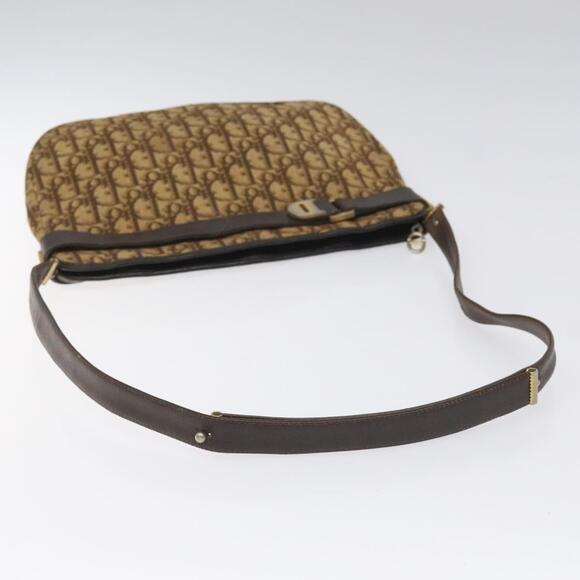 DIOR Trotter Canvas Shoulder Bag Brown Gold - Picture 7 of 12